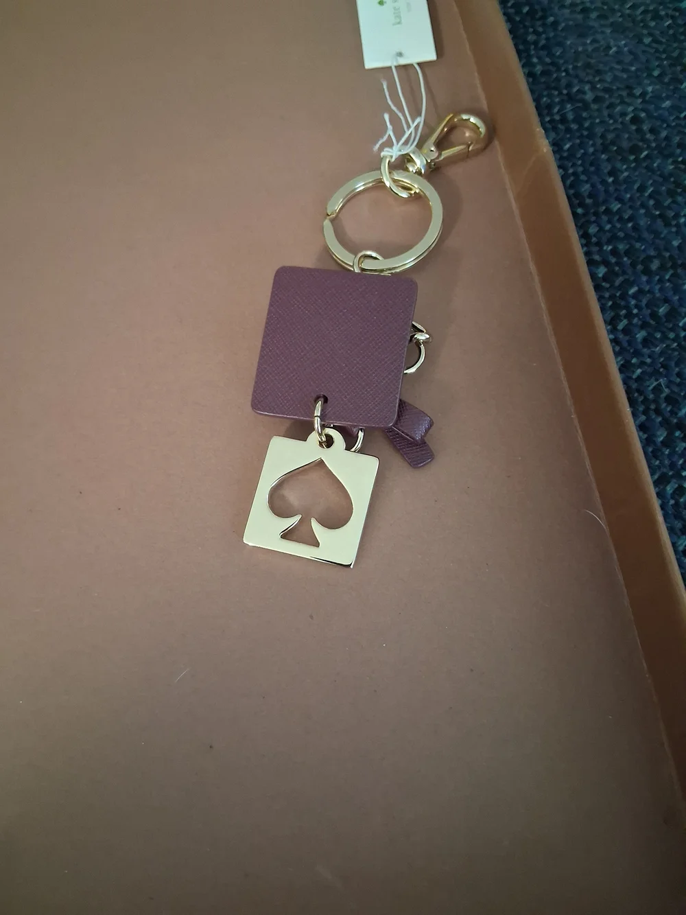 Kate Spade  Plum Leather Key & Card Holder with Bow